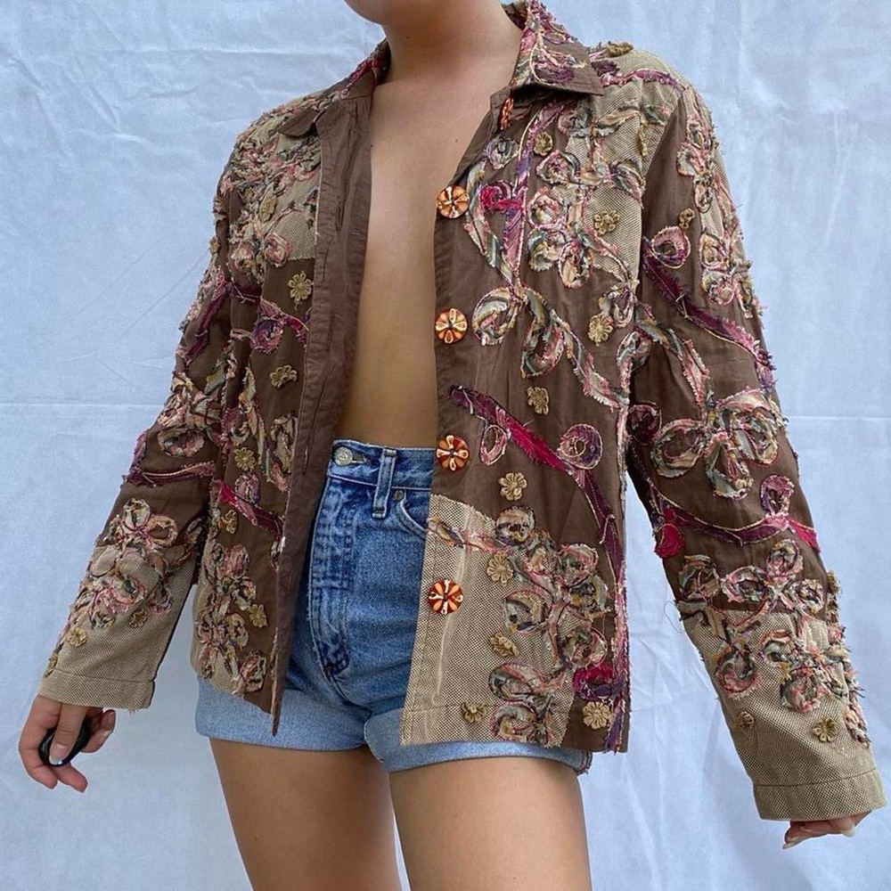 Gorgeous Floral Patchwork Blouse - image 2